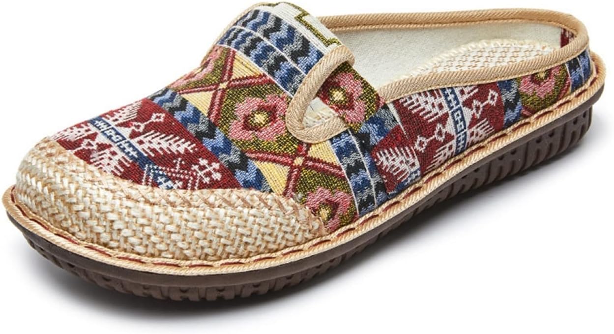 【20%OFFクーポン～】ミュール スニーカー エスニック エスパドリーユ ジュート 柔らかい スリッポン スニーカー サボサンダル おしゃれ 可愛い 柄 大きいサイズ ジュート スリッポン 軽量 スリッパ風 キレイめ 散歩