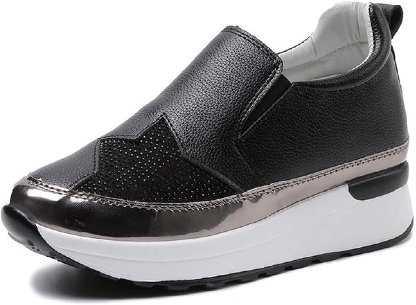 【20%OFFクーポン〜】スリッポン スニーカー シューズ ローカット 厚底 インヒール グリッター レディース 春夏 ブラック シルバー 低反発 無地 大きいサイズ ナースシューズ カジュアル 大人 楽ちん 履きやすい ウォ