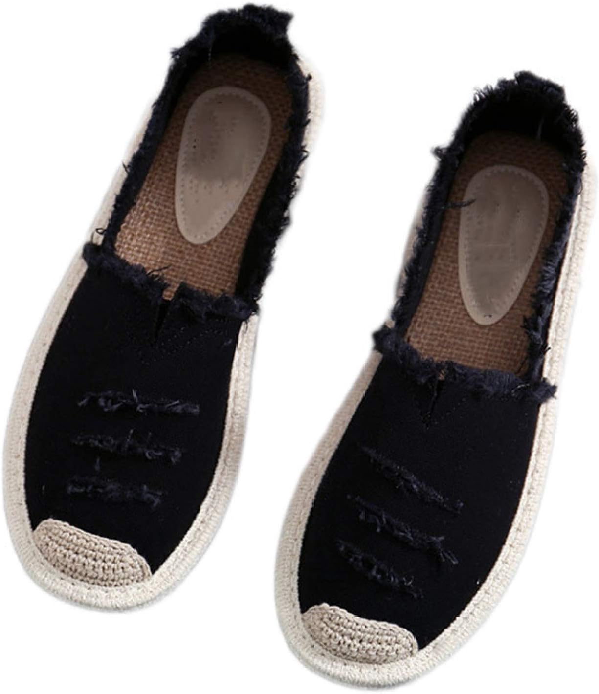 【20%OFFクーポン〜】エスパドリーユ スリッポン レディース 黒 厚底 ブラック 歩きやすい フラットシ..