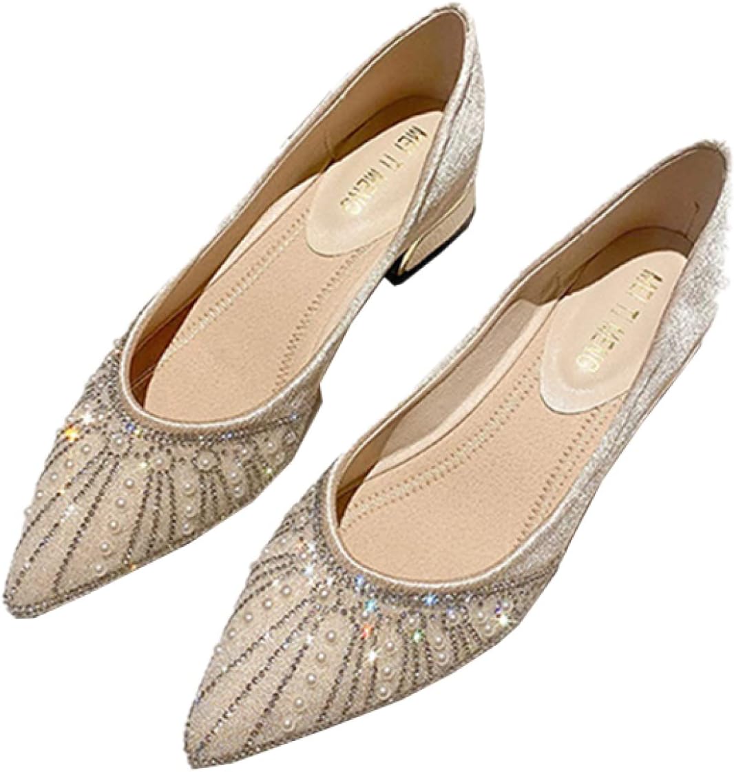 楽天Yokos【20％OFFクーポン〜】パンプス ローヒール 3cm 痛くない ぺたんこ 結婚式 パーティー 入学式 マタニティ 妊婦 フォーマル フラットシューズ フラットパンプス 杏 ポインテッドトゥ キラキラ グリッターパンプス 歩き