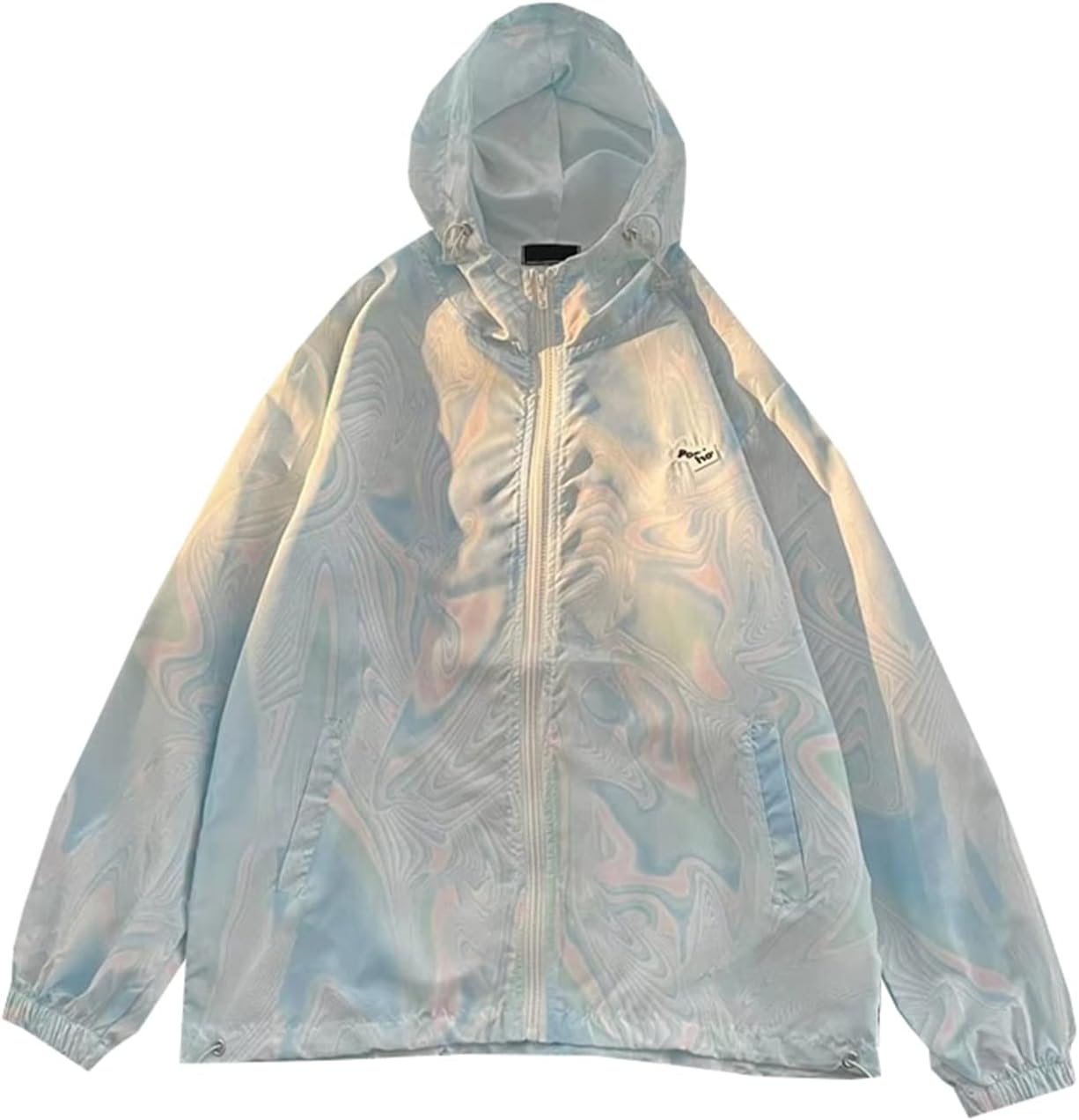 【20%OFFクーポン】日焼け止め服 ウインドブレーカー レディース メンズ 大きめ 着痩せ フード付き 夏 薄手 通気性 UVカット ジャケット カジュアル 冷房対策 釣り アウトドア おしゃれ 絞り染め グラデーション