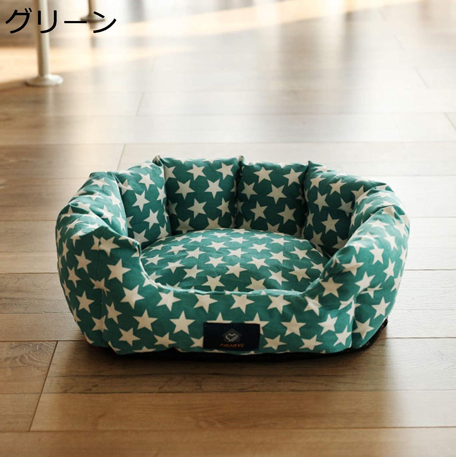 　　　 ◆◇◆人気の秘密◆◇◆ 【サイズ】：S：42*42*13cm（2kg以内適用）、M：48*48*18cm（5kg以内適用）、L：58*58*18cm（10kg以内適用） 【滑り止め】ドット柄の滑り止め加工を実施するため、ペットが飛び込むときとジャンプアウトするときも動かない犬マットはペットに安全なホームを提供します 【耐久性】丈夫で長持ち！表面は噛みついても破れにくい生地加工を施されていますのため、耐久性が保証できます。 季節を問わず使用可能 場所や季節、好みによってハウス内を変えられるから年中ご使用可能です！ 【一年中使える】ペットベッドのクッションカバーの両面は異なる生地を採用しております。夏に接触冷感生地の面を使って、気持ちいいです。冬に柔らかいフリース面を使い、フカフカで暖かいです。 　　　◆◇◆注意事項◆◇◆ご覧のモニターの環境、撮影環境により実物と色味が異なって見える場合がございます。湿った状態で他のものと擦り合わせると色が移る恐れがあります。濃色品の洗濯時は、白色、淡色と分けて洗ってください。説明 商品の説明：通気性に優れて湿気も遮断できる素材でできたペットベッドが活躍します。安全な健康材料を採用、ペットに無害、きつい化学匂いなし。。暑い時期でもエアコンの利いた部屋でとても気持ちよく使えますし万が一愛犬愛猫が噛んでもペットソファーの成分が安全なので、大事なペットに被害を及ぶ危険性はございません、安心して利用いただける犬猫キャットハウス、。洗える犬ベッド。詰め物のウレタンはコンパクトされたままで保管や郵送するため、到着後に少しウレタンの匂いがするかもしれません。ベランダなどのところに12時間以上置いて匂いが薄れてから使ってくださいませ。海外輸入品なので、圧縮されて届いてしわが寄ってかもしれません。使用には邪魔にならないです。予め、ご了承下さい。商品の寸法は個体により1-5cmの誤差が生じる場合がございます 。予め、ご了承下さい。