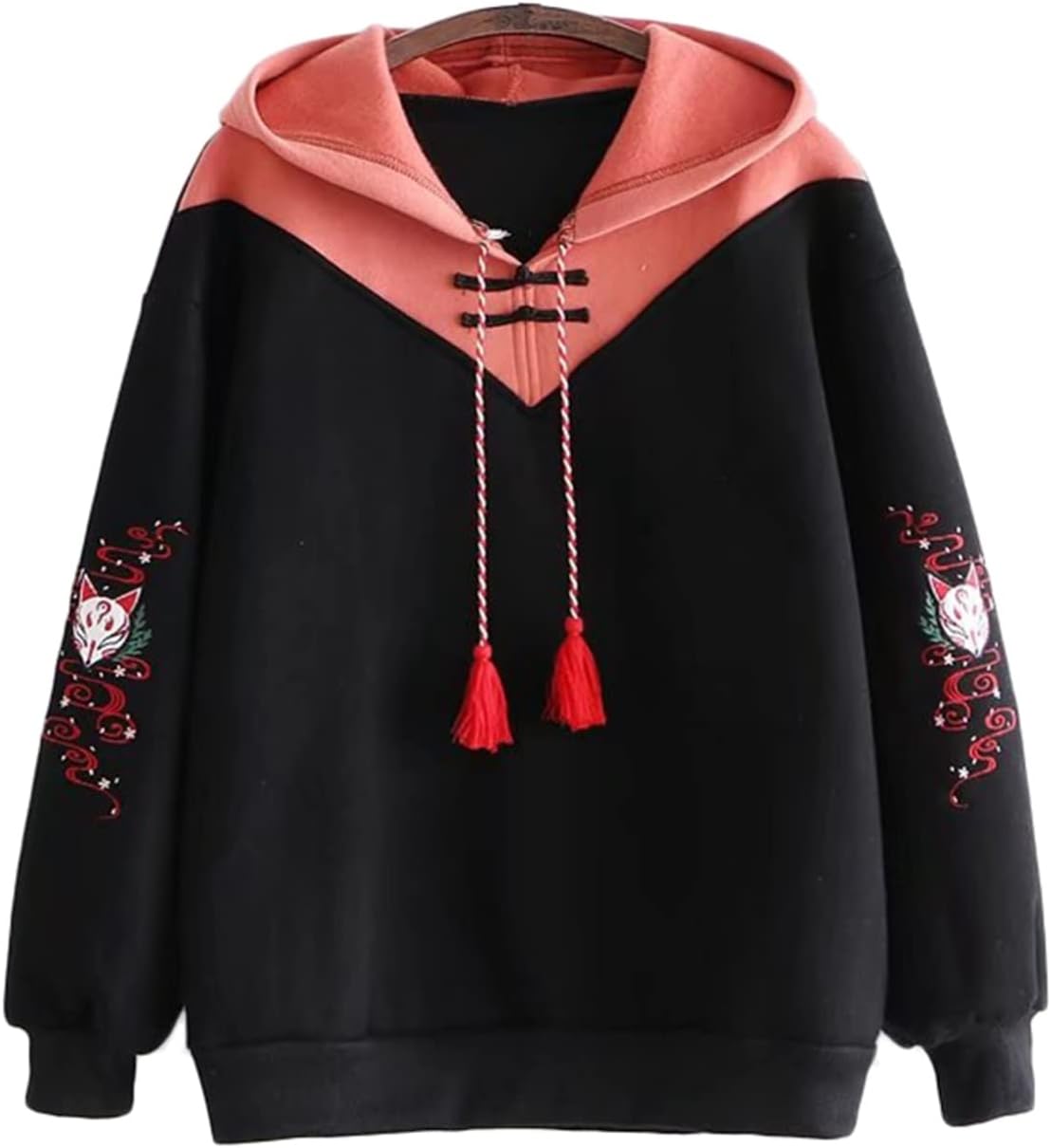 【20%OFFクーポン〜】パーカー レディース トップス 春秋 長袖 綿 プルオーバー フード付き チャイナ風/和風 刺繍 女の子 中学生 上着 ゆったり スウェット トレーナー 快適 日常服 アウターウェア キュート 少女