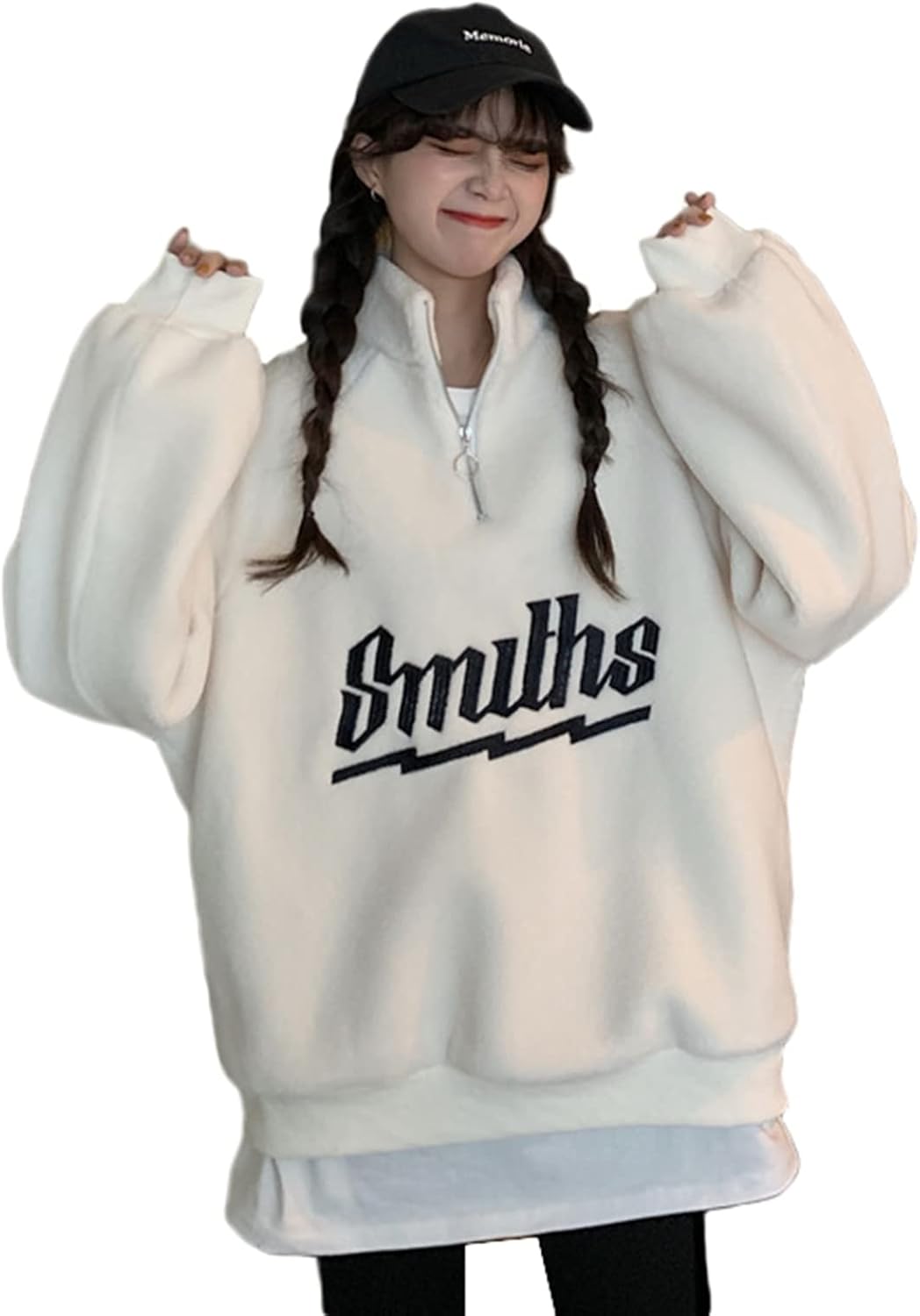 【20%OFFクーポン〜】パーカー レディース トップス スウェット ハーフジッパー ボア 春秋冬服 長袖 女の子 女性 プルオーバー 英文字 韓国風 ビッグシ...