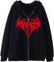 【20%OFFクーポン~】ゴシックパンク メンズ パーカー ジップアップ サブカル プリント スウェット トレーナー レディース 大きいサイズ ジャケット スポーツ フード 付き オシャレ カジュアル カーディガン コート ジ