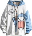 【20%OFFクーポン〜】パーカー メンズ 秋冬服 長袖 プルオーバー フードパーカー サメ柄 厚手 可愛い フーディ 大きいサイズ 伸縮性 快適 プルパーカー...