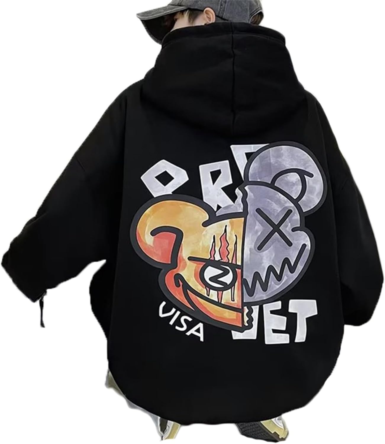 【20%OFFクーポン〜】パーカー メンズ 長袖 トレーナー 韓国風 裏起毛 キャラクター プリント カジュアル 可愛い ゆったり ファッション 大きいサイズ ...