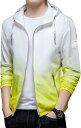 【20%OFFクーポン~】ラッシュガード メンズ uvカットジャケット ラッシュパーカー グラデーション 冷感 夏 フード付き ジップ 薄手 超軽量 通気性 吸汗速乾 紫外線防止 日焼け対策 パーカー 長袖 スポーツ 通学 通