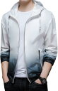 【20%OFFクーポン~】ラッシュガード メンズ uvカットジャケット ラッシュパーカー グラデーション 冷感 夏 フード付き ジップ 薄手 超軽量 通気性 吸汗速乾 紫外線防止 日焼け対策 パーカー 長袖 スポーツ 通学 通