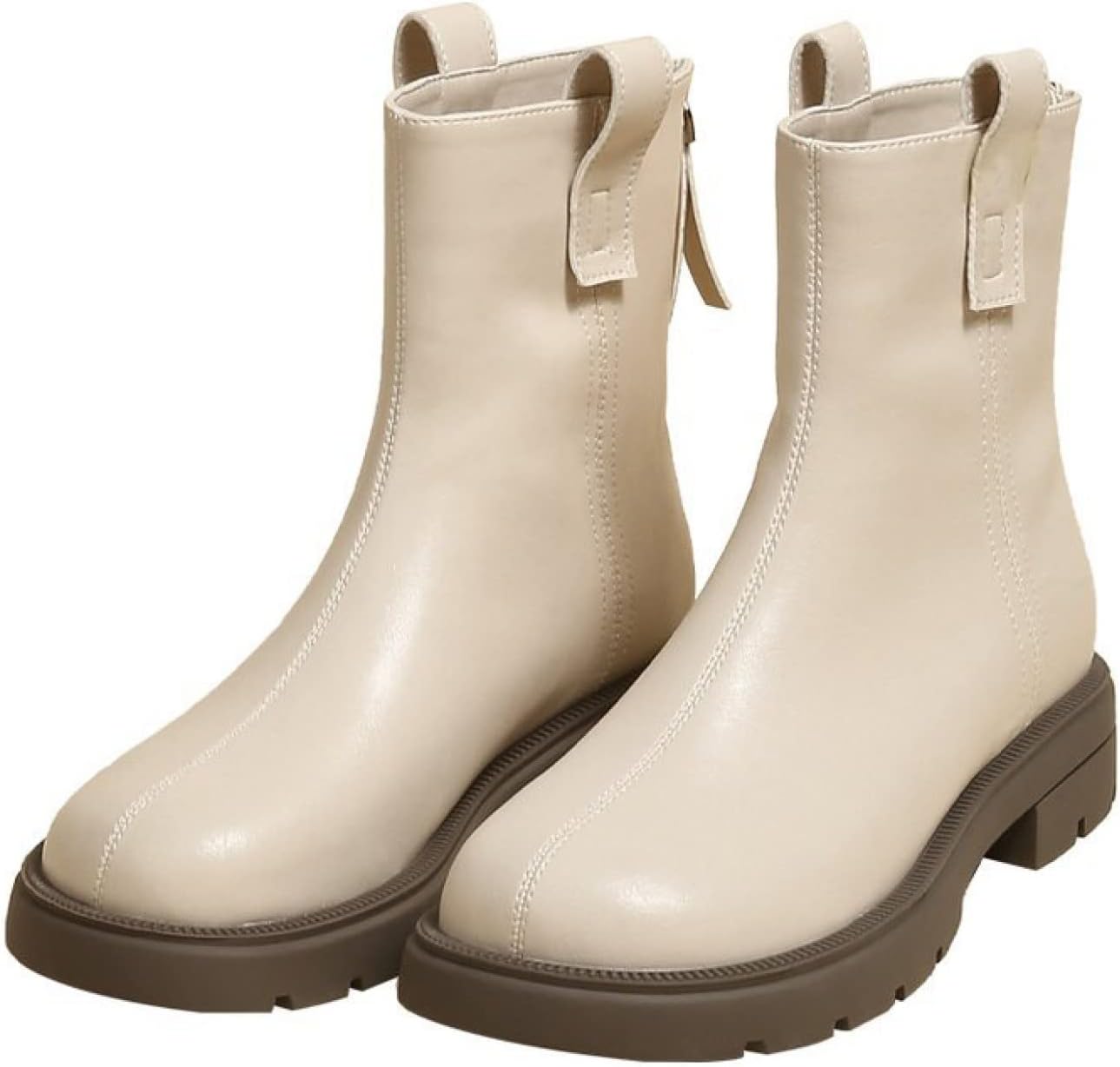 【20%OFFクーポン～】ショートブーツ レディース 革 秋冬 美脚 バックジップ ラウンドトゥ 歩きやすい 滑り止め 通勤 通学 デイリー パーティ ブーティ アンクルブーツ nr139 ブラック ベージュ ブラウン