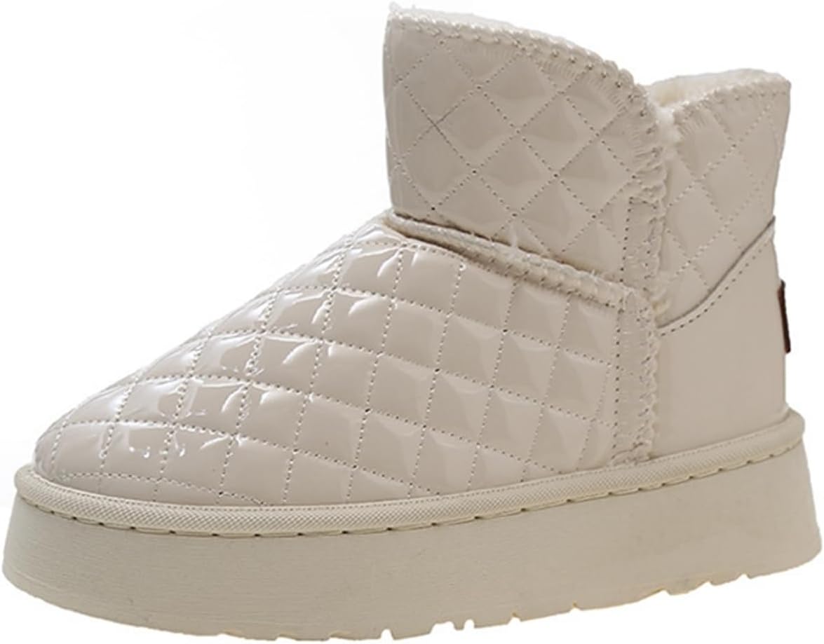 【20%OFFクーポン～】雪用 スノーブーツ 厚底 ショートブーツ レディース 裏ボア ムートンブーツ キルティング 綿靴 大きいサイズ 短靴 雪対策 ミドルカット あったか 美脚 屈曲性 滑りにくい 旅行 お出かけ カ