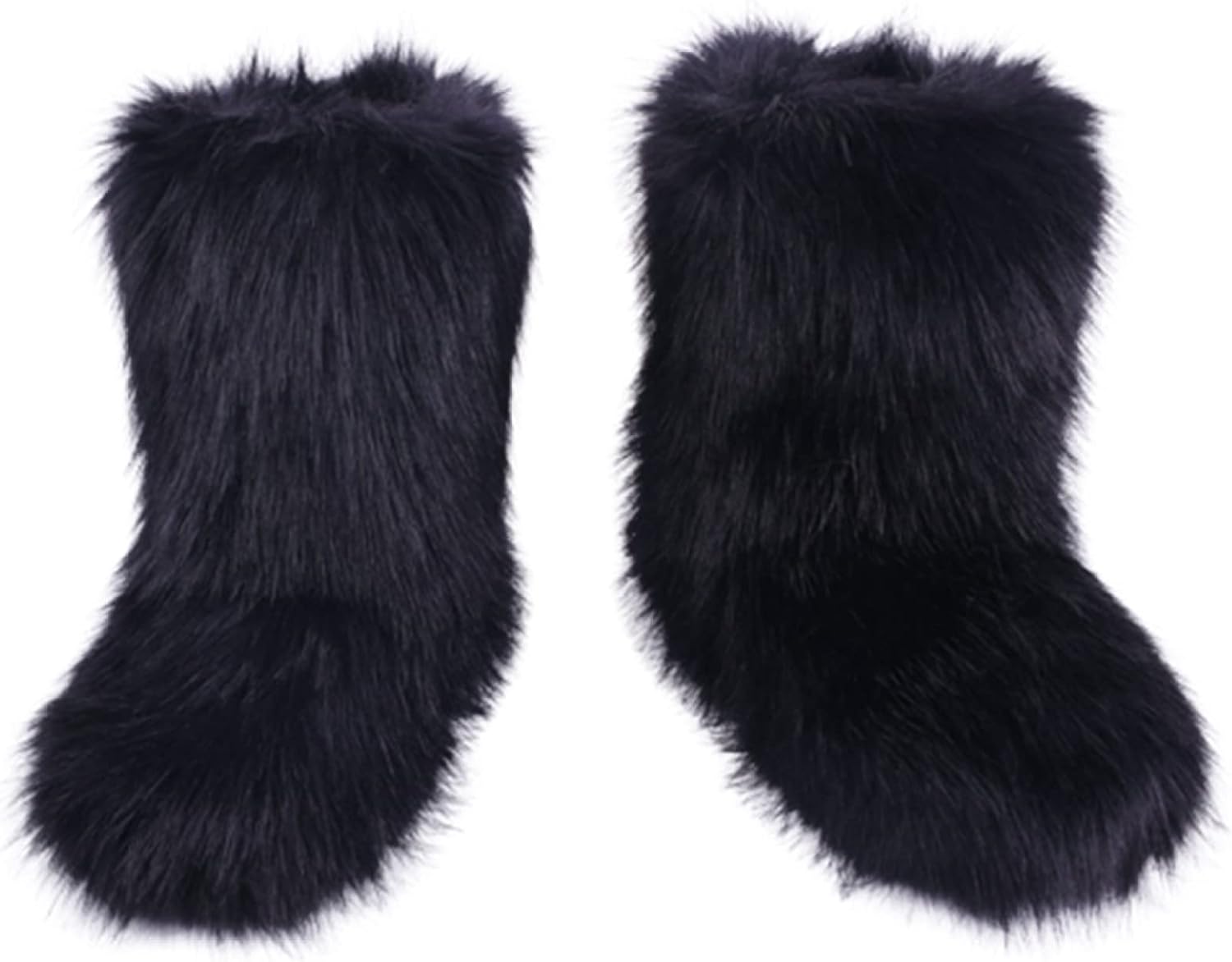 【20%OFFクーポン〜】スノーブーツ スリップオン 狐の毛 キツネ フェイクファー ウィンターブーツ レデ..