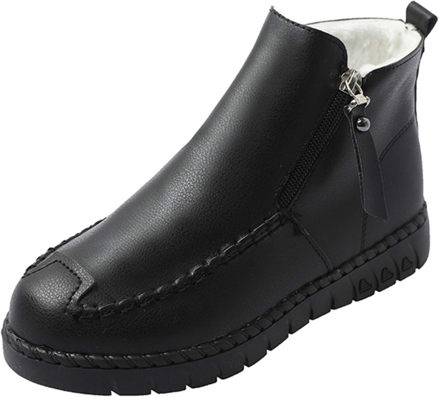 【20%OFFクーポン〜】ブーティ ショート スノーブーツ ウィンターブーツ PU レディース 撥水 厚底 秋冬 ボア 起毛 綿靴 保温 ジッパー付き 暖かく保つ 防水 防臭 美脚 雪対応 ママシューズ 婦人靴 ブラック レッ