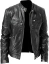 【20%OFFクーポン〜】ライダースジャケット メンズ フェイクレザージャケット PU皮ジャン 立ちネック フライトジャケット 長袖 細身 男性用 ブルゾン 防...