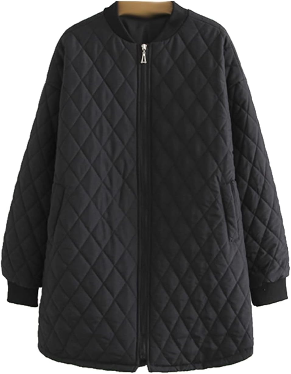 【20%OFFクーポン〜】大きいサイズ キルティングジャケット レディース ミドル丈 シンプル 3XL6XL 無地 中綿キルトブルゾン ジャンパー 中綿ブルゾン ショートコート カジュアル 保温 秋冬 ゆったり 婦人 冬服