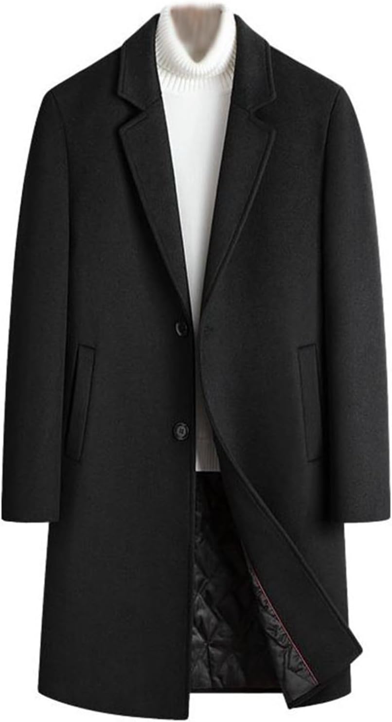 【20%OFFクーポン～】ロングコート メンズ チェスターコート メンズ ロングジャケット ビジネス テーラード ラシャ アウター 大きいサイズ 保温 シングルブレスト カジュアル ゆったり 厚手 防寒 春 秋 冬 M