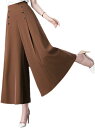 【20%OFFクーポン~】ワイドパンツ レディース ロングパンツ フレア リラックス 上品 ガウチョパンツ スカーツ 大きいサイズ ズボン ナチュラル 快適 ウエストゴム ボトムス カジュアル フレア パンツ 春夏秋 通気 ゆ