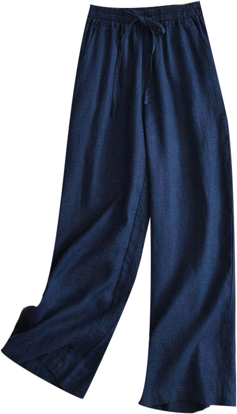 【20%OFFクーポン~】ロング パンツ レディース 綿麻 リボン ワイドパンツ ウエストゴム ゆったり 着痩せ ボトムス 可愛い おしゃれ 美脚 九分丈 通勤 お出掛け カジュアル ロングシーズン 春夏秋 ゆとり ハイウエス