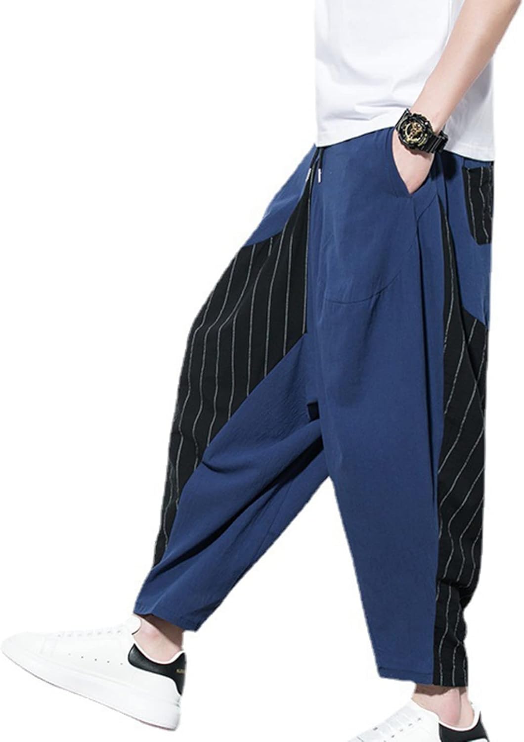 【20%OFFクーポン〜】メンズ 長ズボン 綿麻 吸汗 サルエルパンツ ゆったり 男性用 スウェット 通気性 ..