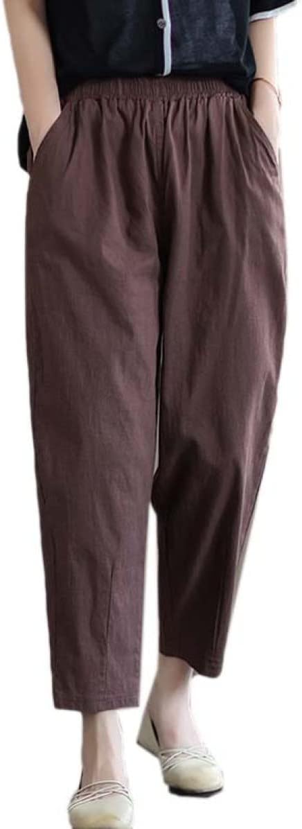 【20%OFFクーポン〜】リネンパンツ ワイドパンツ 麻 パンツ レディース 9分丈 夏 ゆったり 綿麻 亜麻 リネン 美脚 カジュアル ウエストゴム 心地よい...