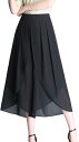 【20%OFFクーポン~】シフォン ワイドパンツ レディース ゆったり ガウチョパンツ 花柄 きれいめ ヨガパンツ シフォンパンツ 2枚重ね ファッション 無地 キュロット ストレッチ おしゃれ ゆったり シンプル リゾート