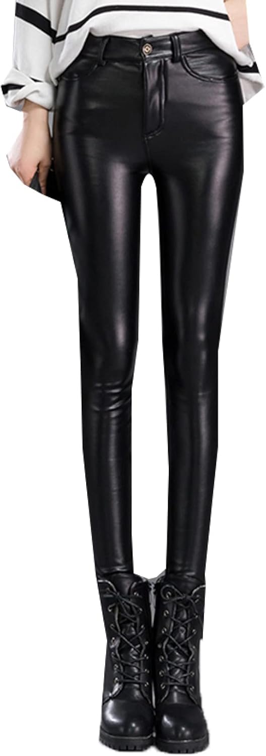 【20%OFFクーポン〜】ロングパンツ レザーパンツ レディース フェイクレザー ストレッチ ハイウエスト セクシー 締めつけ感が少なく 心地よいフィット フィ...