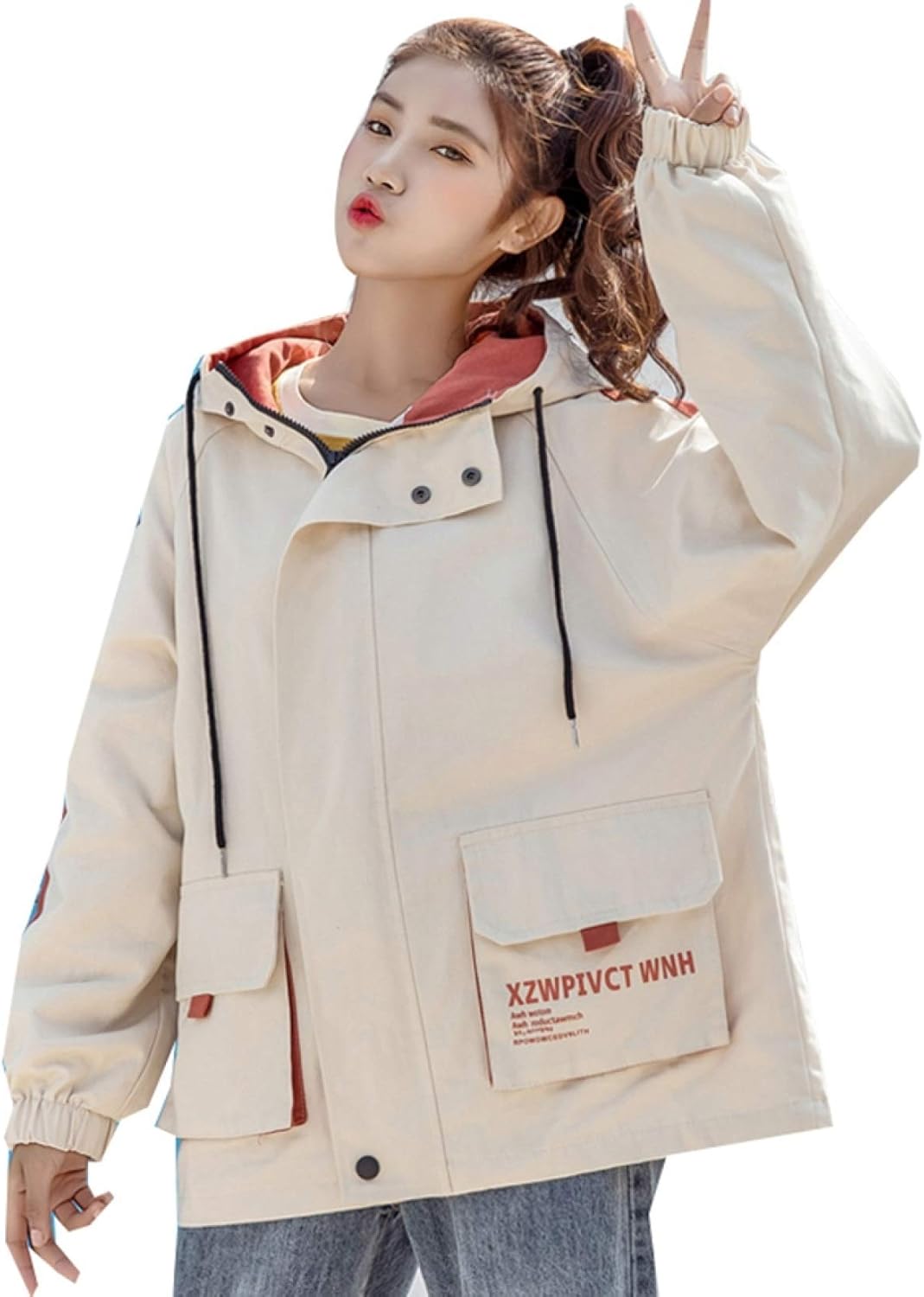 【20%OFFクーポン〜】レディースフード付きジャケット レディースウインドブレーカー S リバーシブルデ..