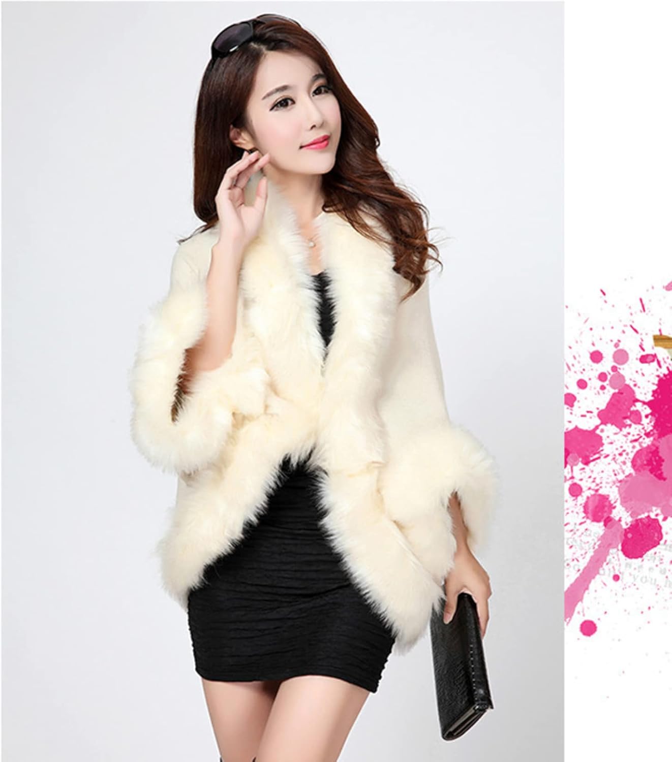 【20%OFFクーポン〜】ショール レディース 秋冬 ストール カシミヤ ポンチョ 厚手 カーディガン 暖かい ウール 無地 フォーマル 防寒 大判 結婚式 プレゼント ふわふわ パーティードレス 着物 振袖 和装 ピンク 成