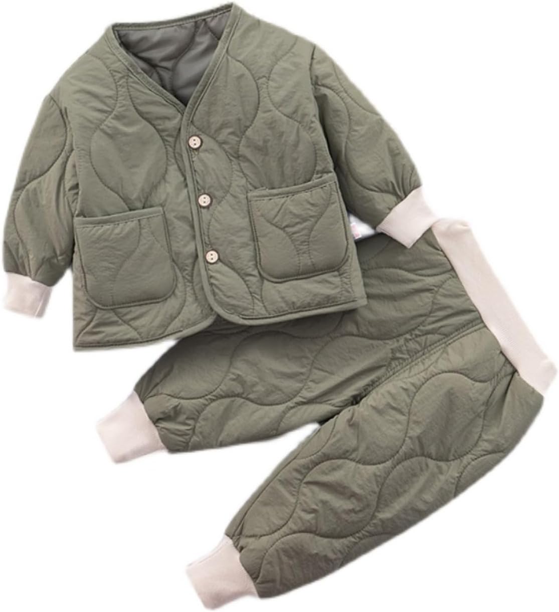 【20%OFFクーポン〜】ベビー服 男の子 女の子 冬 カバーオール 長袖 Vカット ジャンプスーツ 防寒 新生児 出産祝い もこもこ ダウンパンツ ダウンジャケット パンツ 前開き 80cm 90cm 2点セット ルームウェ