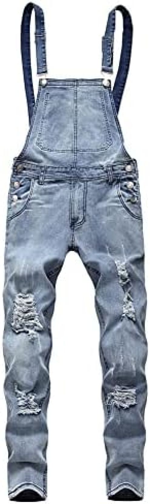 【20%OFFクーポン〜】オーバーオール メンズ 作業着 大きいサイズ デニムサロペット スキニー ワークパンツ ダメージジーンズ 美脚 細め ゆったり カジュアル
