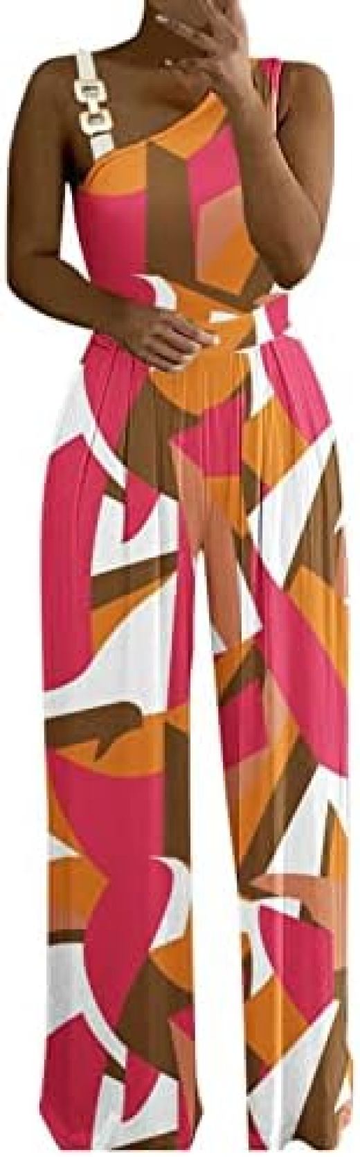 【20%OFFクーポン〜】サロペット オーバーオール レディース 柄プリント チュニック 着痩せ オールインワン ワイドパンツ 美脚 おしゃ..