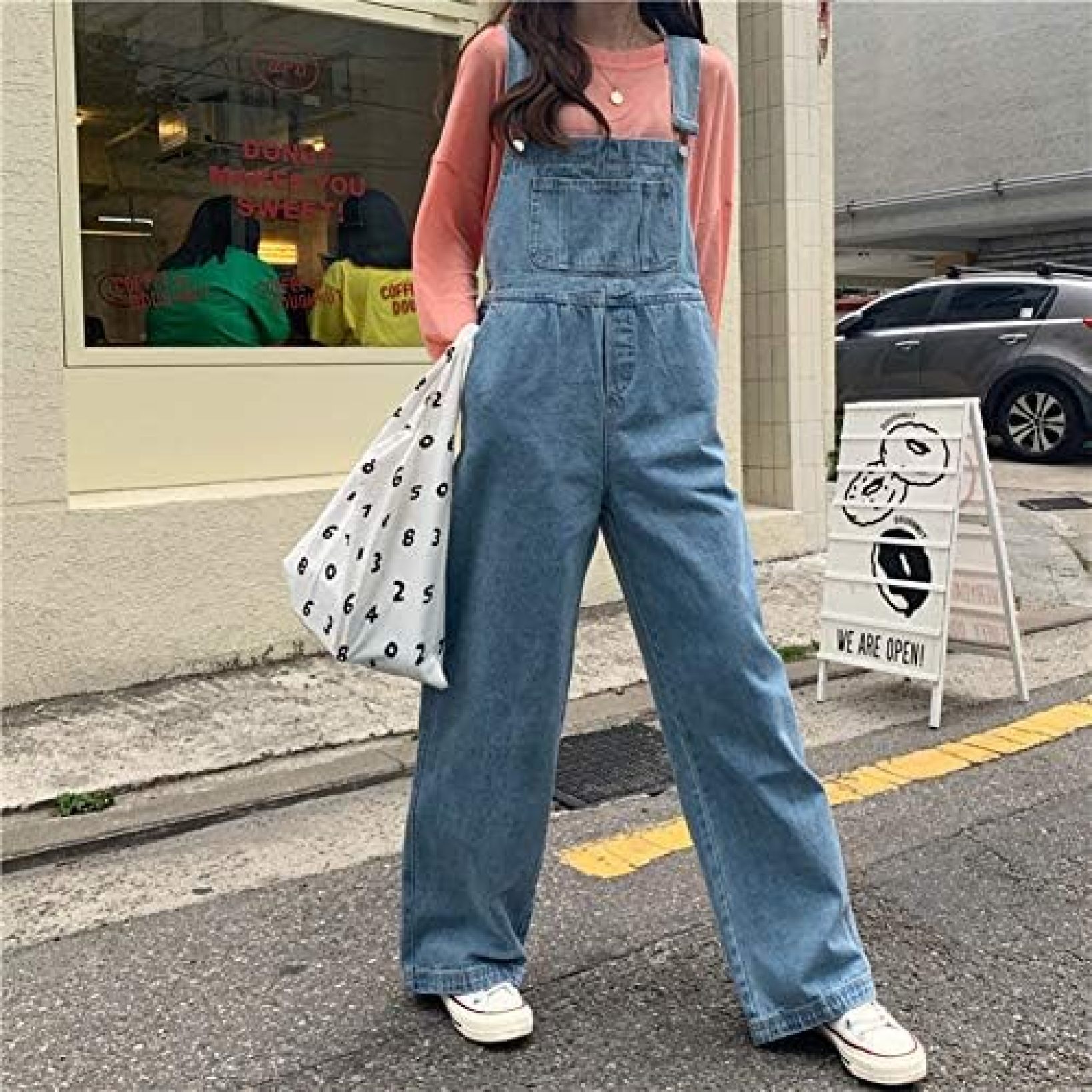 【20%OFFクーポン〜】サロペット レディース デニム オーバーオール ジーンズ ゆったり ワイドパンツ デニム ポケット付き ロングパンツ カジュアル 体型カバー オールインワン 可愛い 秋 冬
