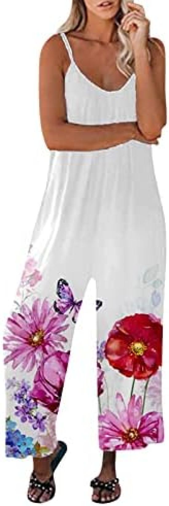 【20%OFFクーポン～】サロペットオールインワン レディース 柄プリント ゆったり 大きい サイズ オーバーオール 美脚 おしゃれ サロペット パンツ リラックス カジュアル つなぎ 春 通学 薄手 ズボン ロング アウトド