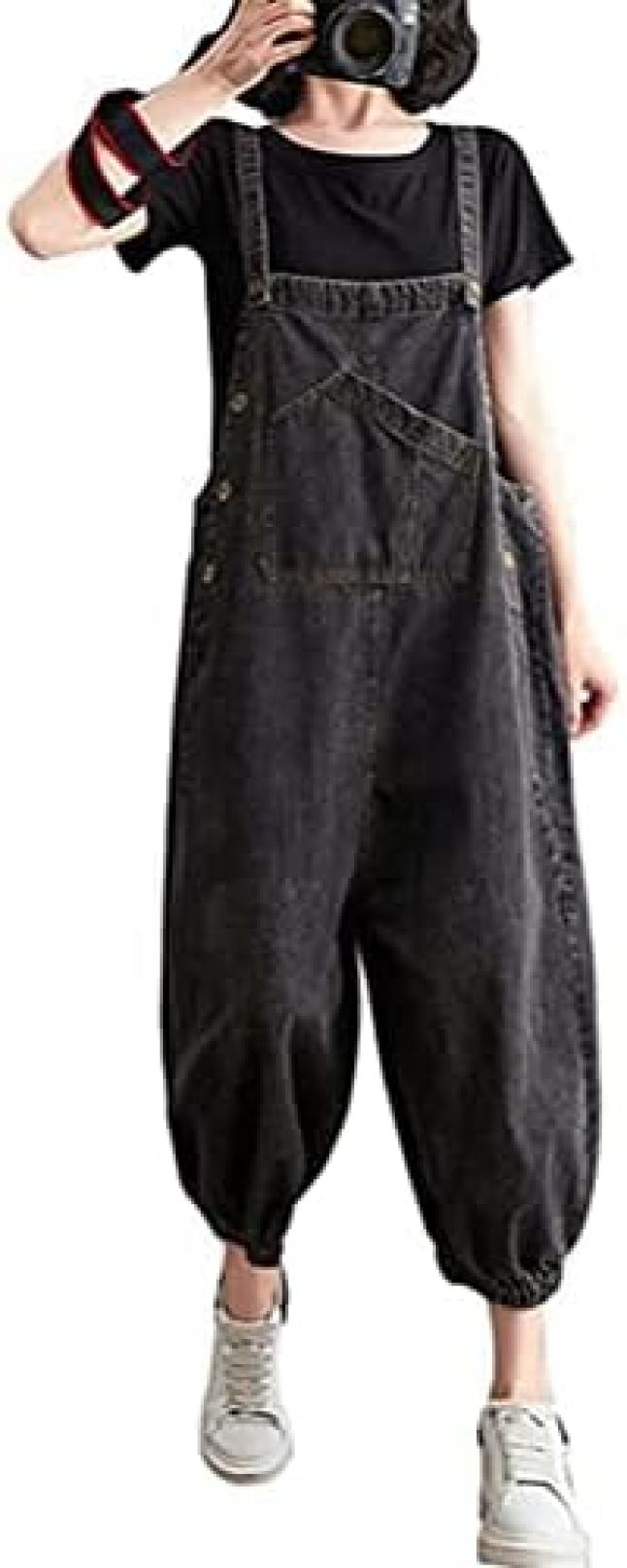 【20%OFFクーポン〜】カジュアル デニム サロペット レディース ロング丈 オールインワン 無地 春夏秋M L XL XXL ゆったり ジーンズ