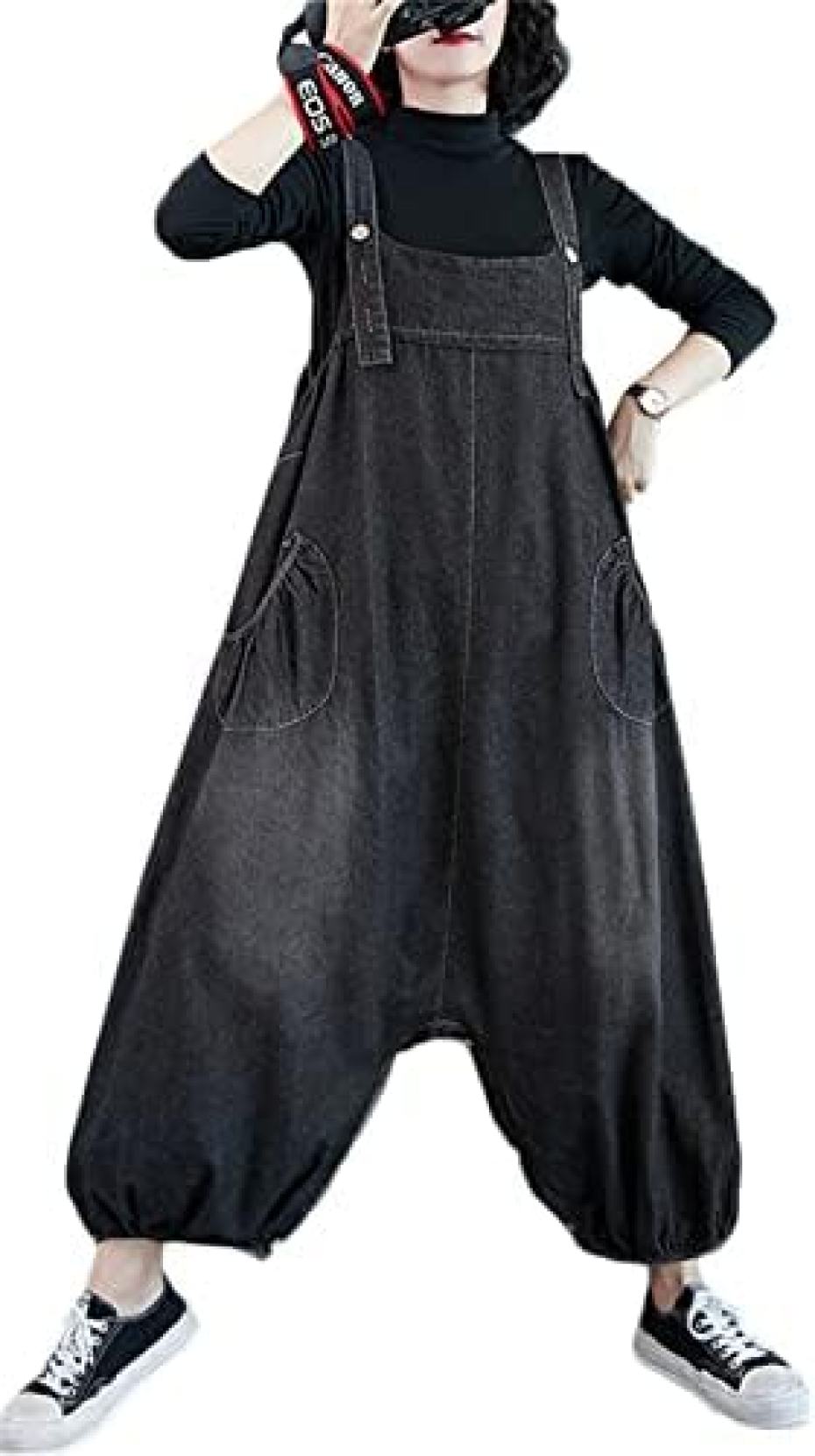 【20%OFFクーポン〜】サロペット デニム レディース オーバーオール 大きいサイズ サルエルパンツ 原宿系 大きいサイズ ジーンズ