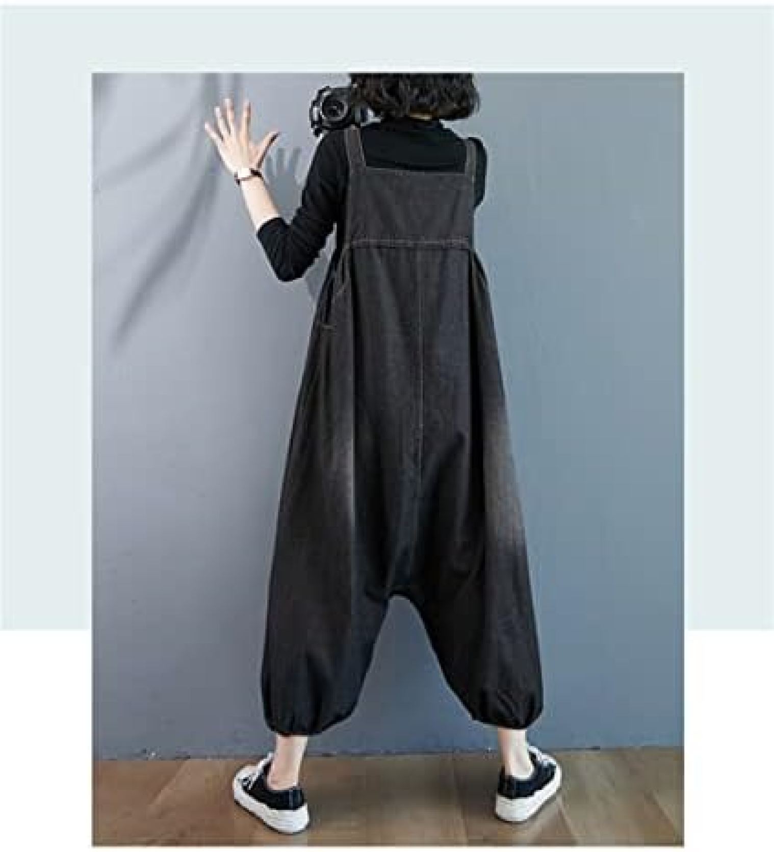 Yokosの【20%OFFクーポン〜】サロペット デニム レディース オーバーオール 大きいサイズ サルエルパンツ 原宿系 大きいサイズ ジーンズ｜アングル2