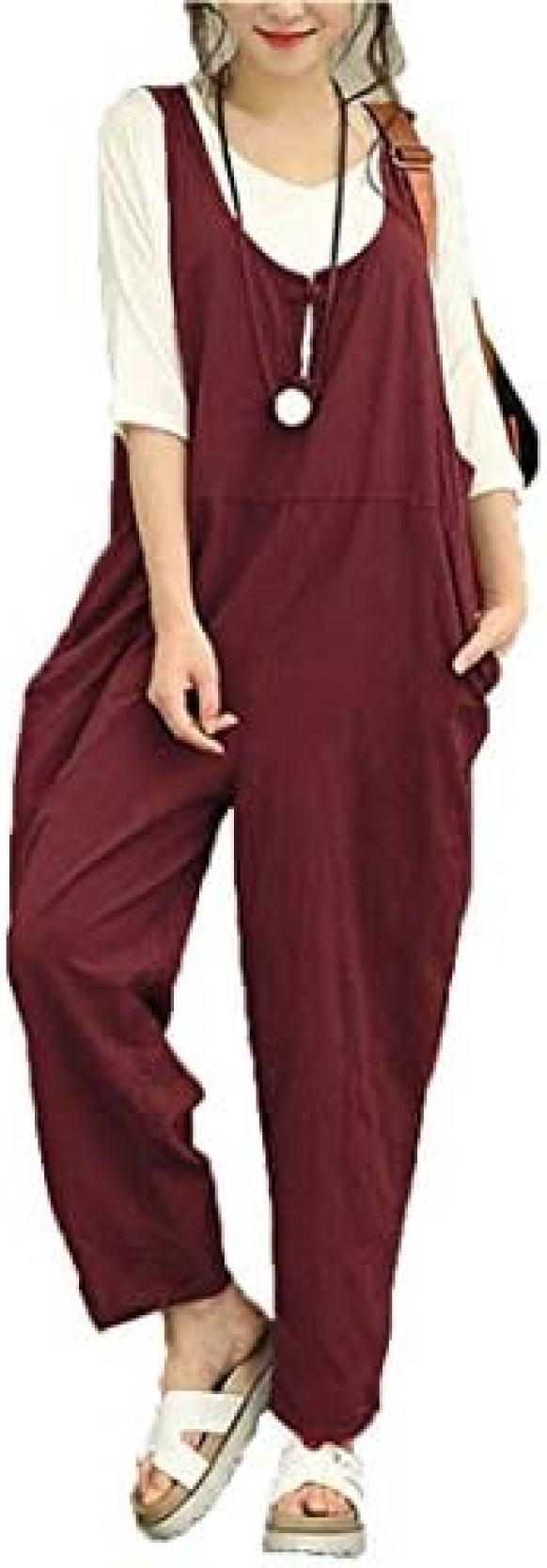 【20%OFFクーポン～】サロペット レディース 大きいサイズ オールインワン オーバーオール レディース ズボン カジュアル ゆったり シンプル 無地 春 夏 S-2XL 6カラー