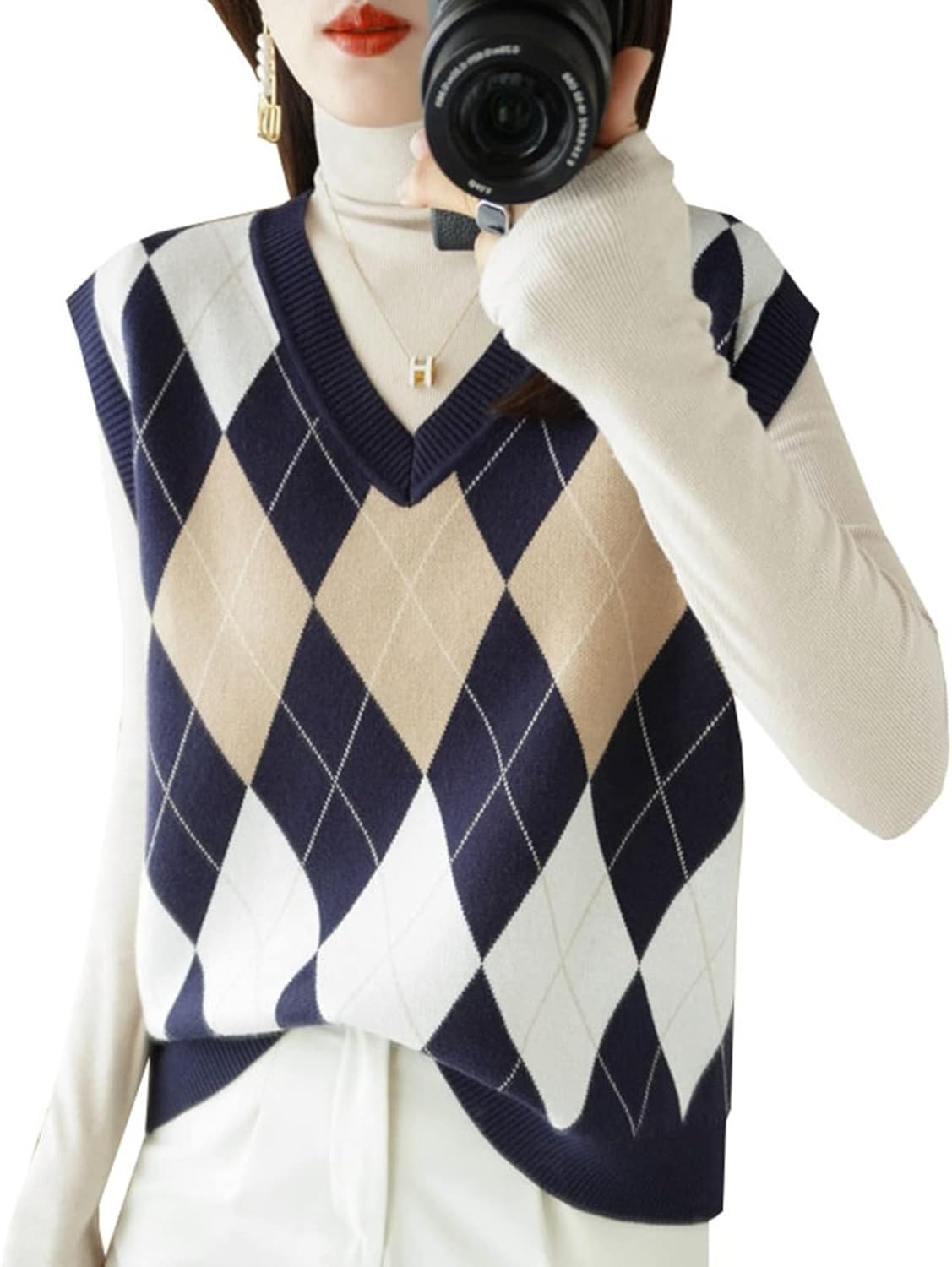 ニット ベスト レディース セーター Vネック ノースリーブ 快適 伸縮性良い 保温 防寒 通気性 春 秋 冬 チョッキ カジュアル 着痩せ ゆったり 大きいサ...