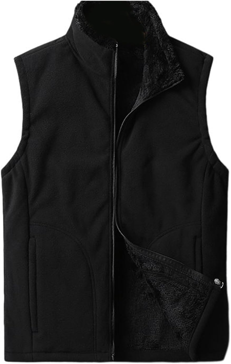 裏ボアベスト メンズ 裏起毛 ポーラーフリースベスト 秋冬 スポーツ カジュアル 立ち襟 シンプル 無地 保温性 軽量 ベスト トップス チョッキ ジレ 無袖 普段使い アウトドア 大きいサイズ
