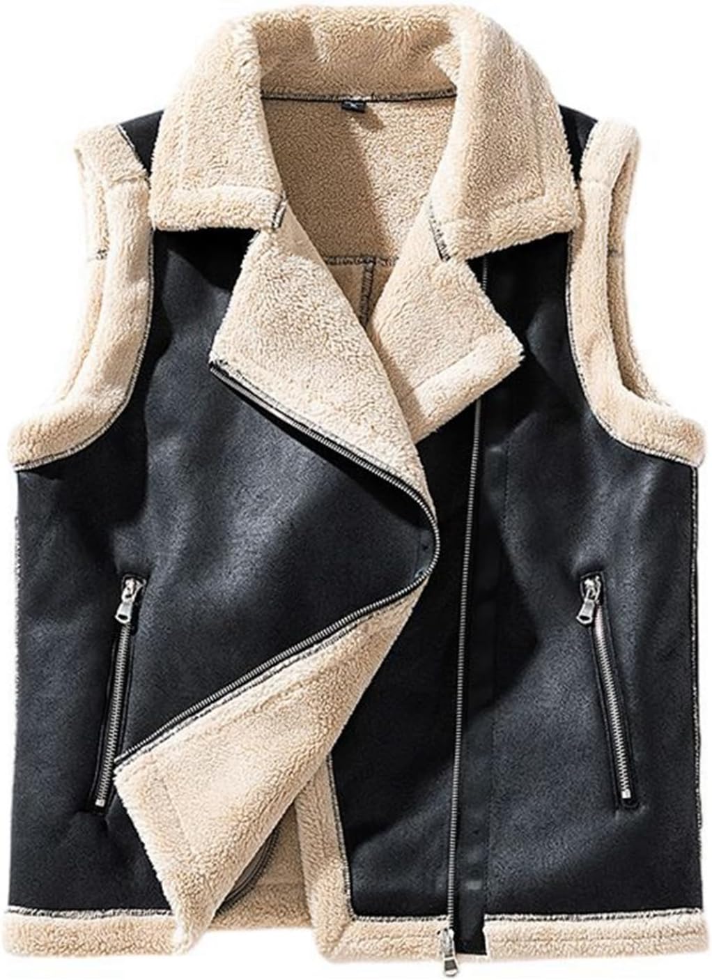 裏ボアベスト 秋冬 厚手 フェイクムートンベスト モコモコ 裏起毛 スエード 防寒ベスト あったか チョッキ ノースリーブ ボアジャケット アウター 普段使い アウトドア 大きいサイズ カジュアル お