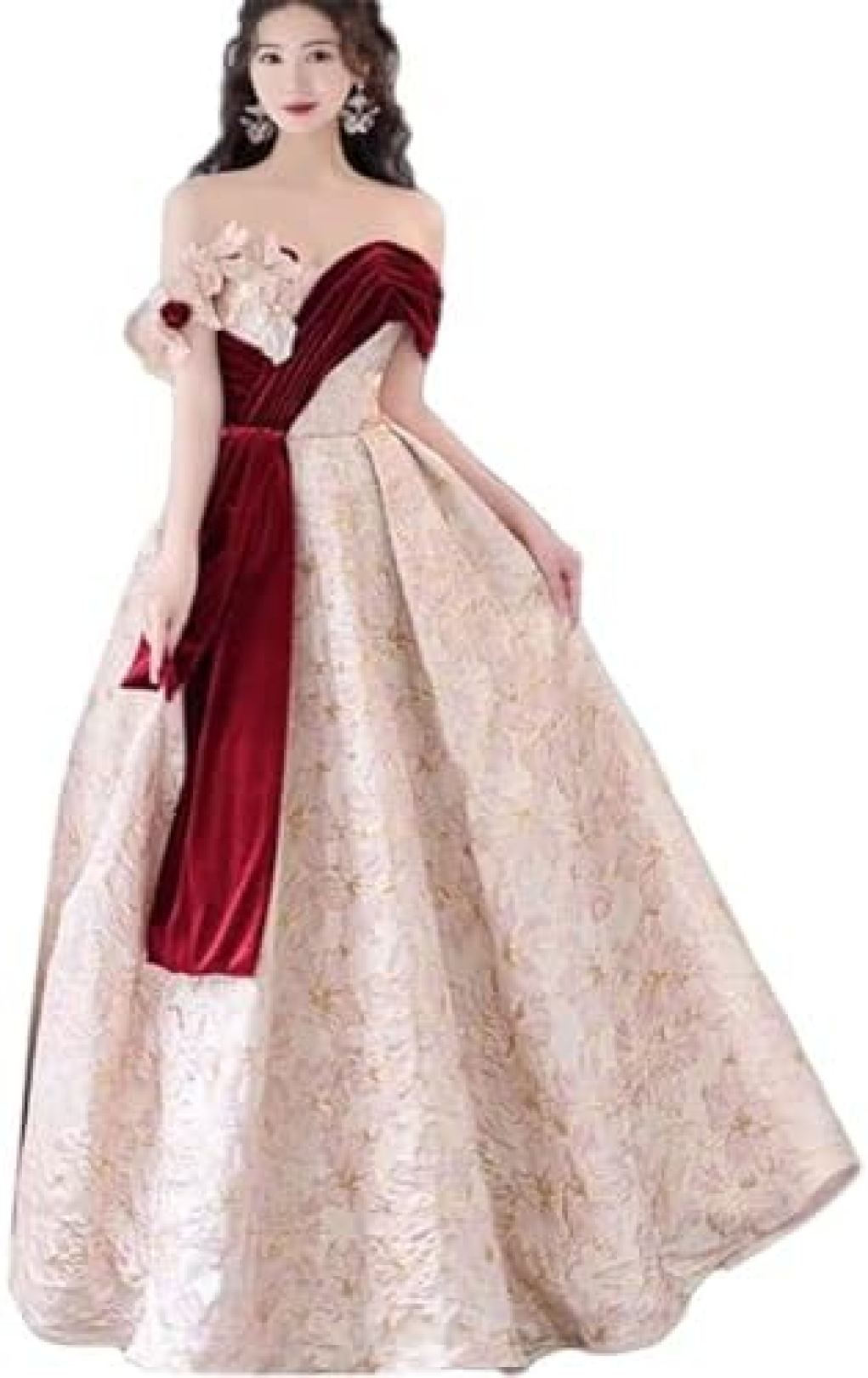 【20%OFFクーポン〜】イブニングドレス レディース ロングドレス ウェディングドレス パーティードレス オフショルダー ハイウエスト フォーマル 演奏会 発表会 披露宴 袖なし 花嫁 結婚式 謝恩会 エレガント 大人 忘年
