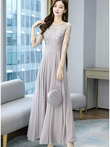 【20%OFFクーポン〜】パーティードレス 演奏会ドレス スパンコール シフォン プリーツ ホワイト レッド コンサート 大きいサイズ 花柄 表彰式 セレモニー コンクール 大人 お呼ばれ クルーネック 春夏 2次会