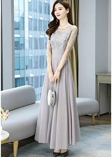 【20%OFFクーポン〜】パーティードレス 演奏会ドレス スパンコール シフォン プリーツ ホワイト レッド コンサート 大きいサイズ 花柄 表彰式 セレモニー コンクール 大人 お呼ばれ クルーネック 春夏 2次会