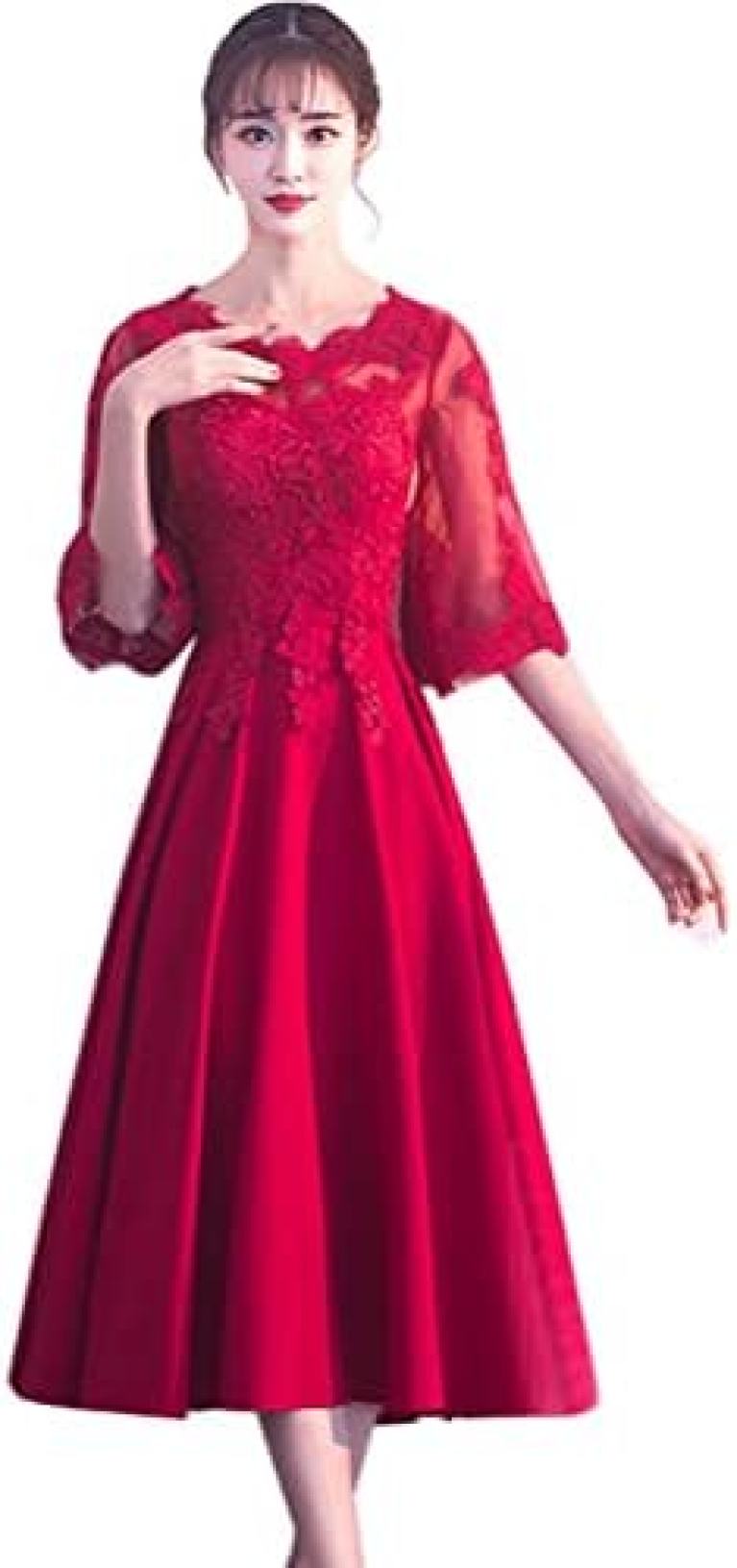 【20%OFFクーポン〜】レディース ドレス ワンピース イブニングドレス 結婚式ドレス 花嫁ワンピース ロングドレス ミドル丈ドレス 花柄刺繍 ファッション エレガント フォーマル パーティー 演奏会 披露宴 二次会