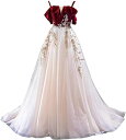 【20%OFFクーポン~】レディース ドレス ワンピース ウェディングドレス イブニングドレス 花嫁ワンピース ロングドレス 結婚式ドレス パーティードレス ゴージャス エレガント フォーマル 肩出し 花柄 パーティー 刺繍
