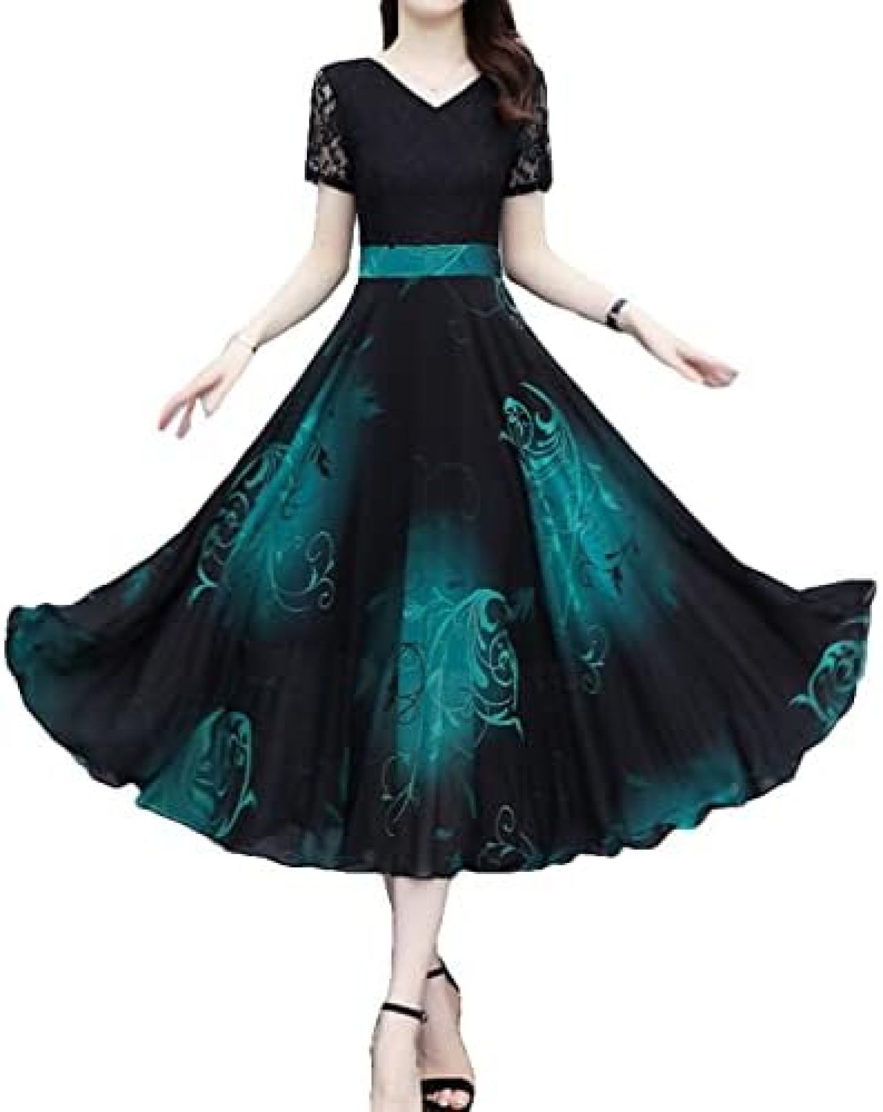 【20%OFFクーポン〜】ワンピース ドレス 結婚式 ロングドレス Aライン フォーマル シフォン 花柄 パーティードレス 発表会 お呼ばれドレス 20代 30代 40代 謝恩会 ロング丈 aライン 袖あり 結婚式ドレス マキ