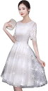 【20%OFFクーポン~】レディース パーティードレス イブニングドレス ワンピース チュールワンピース レースワンピース ミドル丈ドレス 半袖 星柄 エレガント 可愛い 甘い フォーマル 披露宴 演奏会 ホスト 卒業式 コー