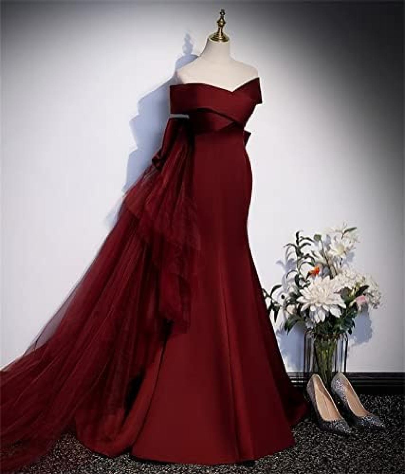 【20%OFFクーポン〜】レディース マーメイドドレス ウェディングドレス ドレス ワンピース ロングドレス 結婚式ドレス 花嫁ワンピース イブニングドレス フォーマル エレガント スリム 着痩せ ボートネック 肩出し パーテ