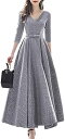【20%OFFクーポン〜】ワンピース レディース パーティードレス ロング Vネック カジュアル 結婚式およばれワンピース aライン 演奏会 ドレス 二次会 披...