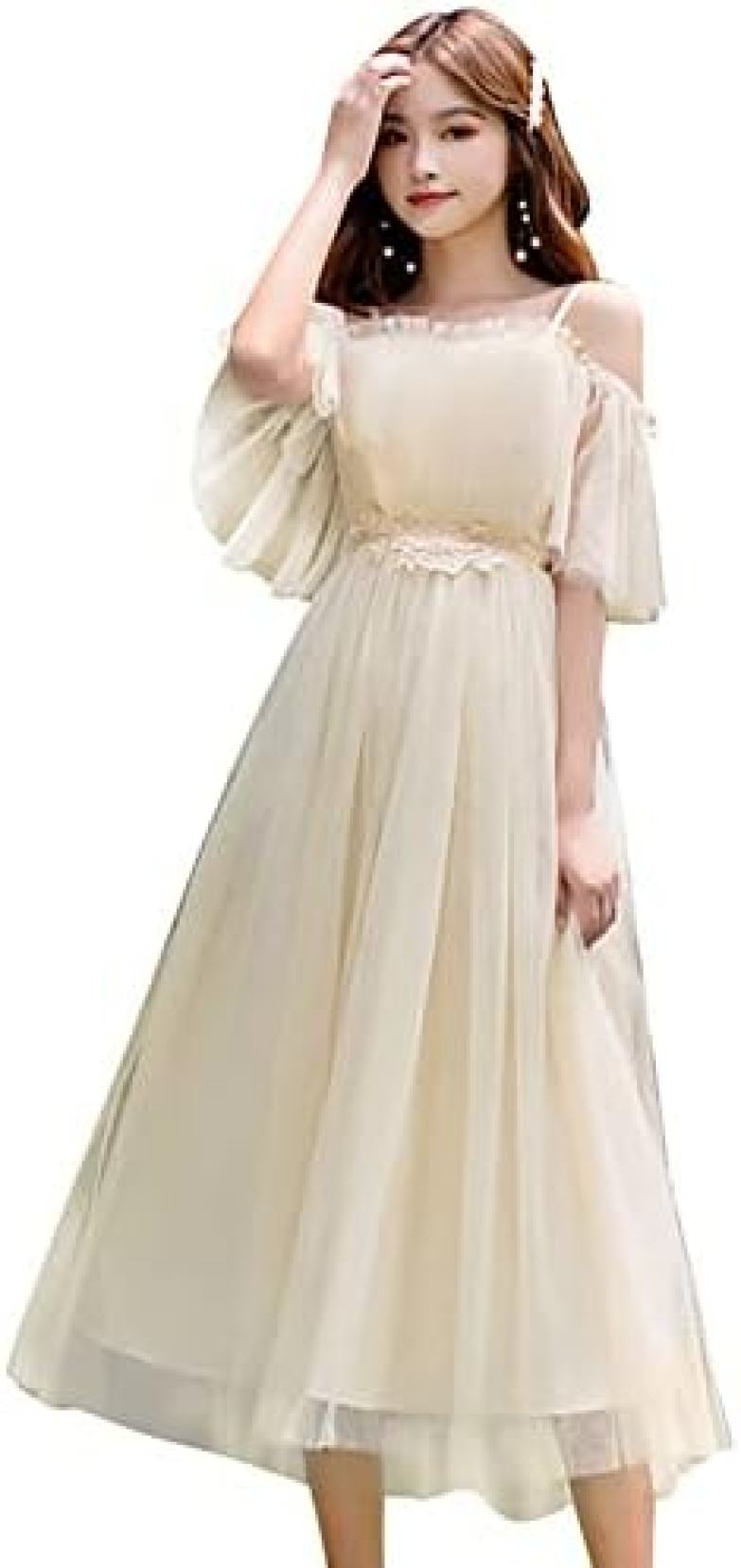 【20%OFFクーポン〜】パーティードレス ワンピース 結婚式 ドレス レース ロングドレス 袖あり 謝恩会 発表会 演奏会
